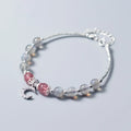 Natural moonstone handmade bracelet with adjustable clasp and crescent moon charm