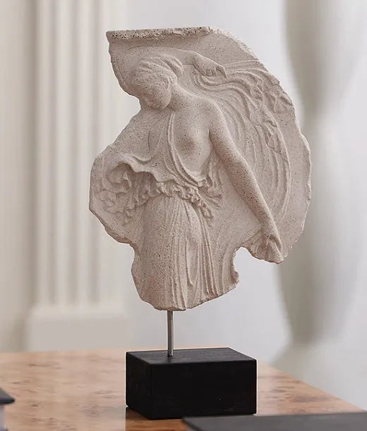 Wine goddess resin sculpture ornament with European styling, measuring 35cm tall