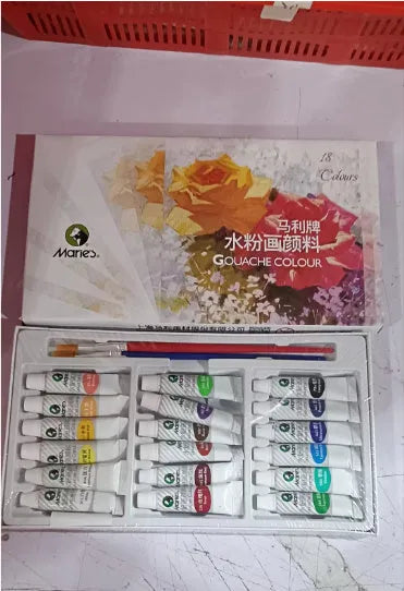 Boxed set of Marley gouache paint tubes in 12, 18, and 24 colour options, showing 12ml tubes.