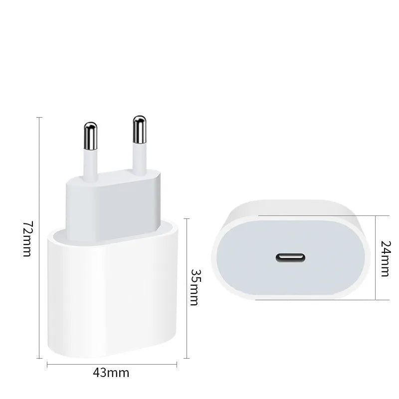 PD20W mobile phone charger with USB interface in American and European colours