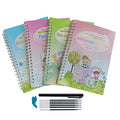 Magic calligraphy copybook set with reusable stylus pen and replacement refills