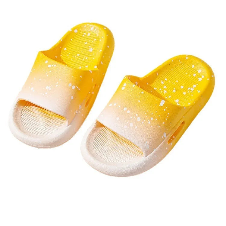 Gradient colour PVC summer slippers for children with non-slip soles