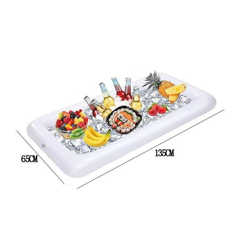 Inflatable ice bar with cup holders and beer steins bucket for party gatherings