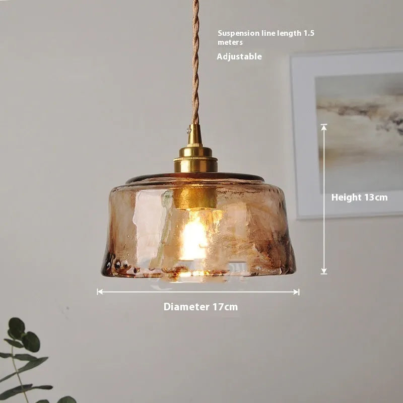 Nordic style brass and glass pendant chandelier with a large hole design