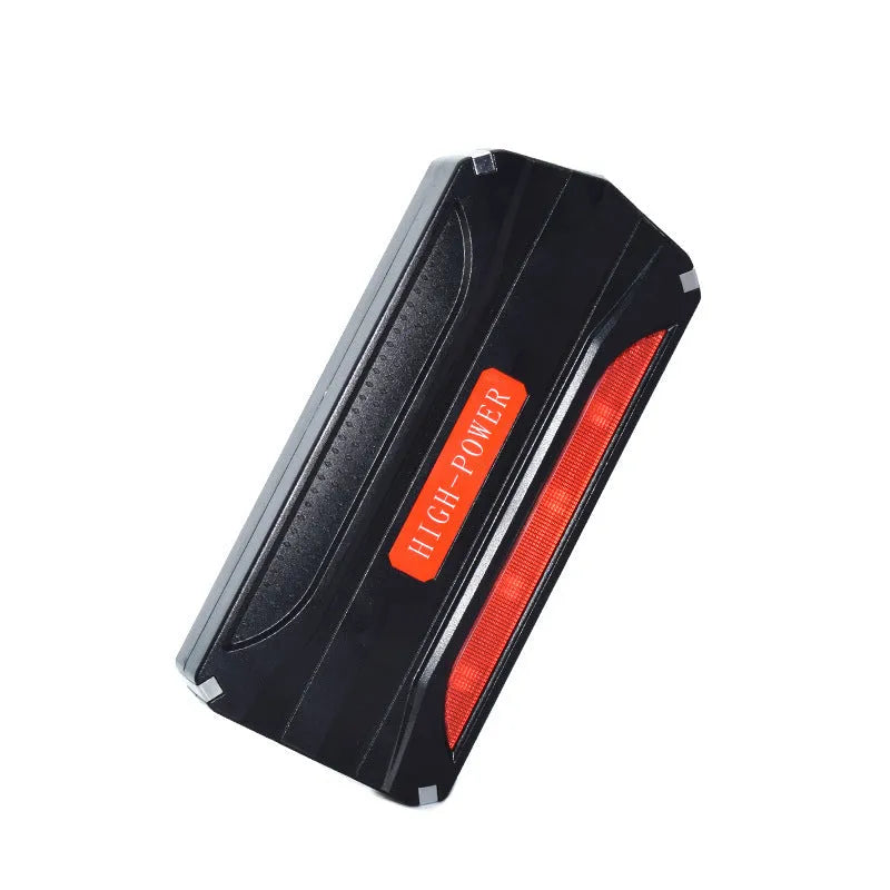 Black and red 12V vehicle emergency starting power supply with 7800mAh capacity for car jump starting