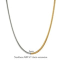 Golden snake bones chain necklace with 3mm stainless steel geometry links
