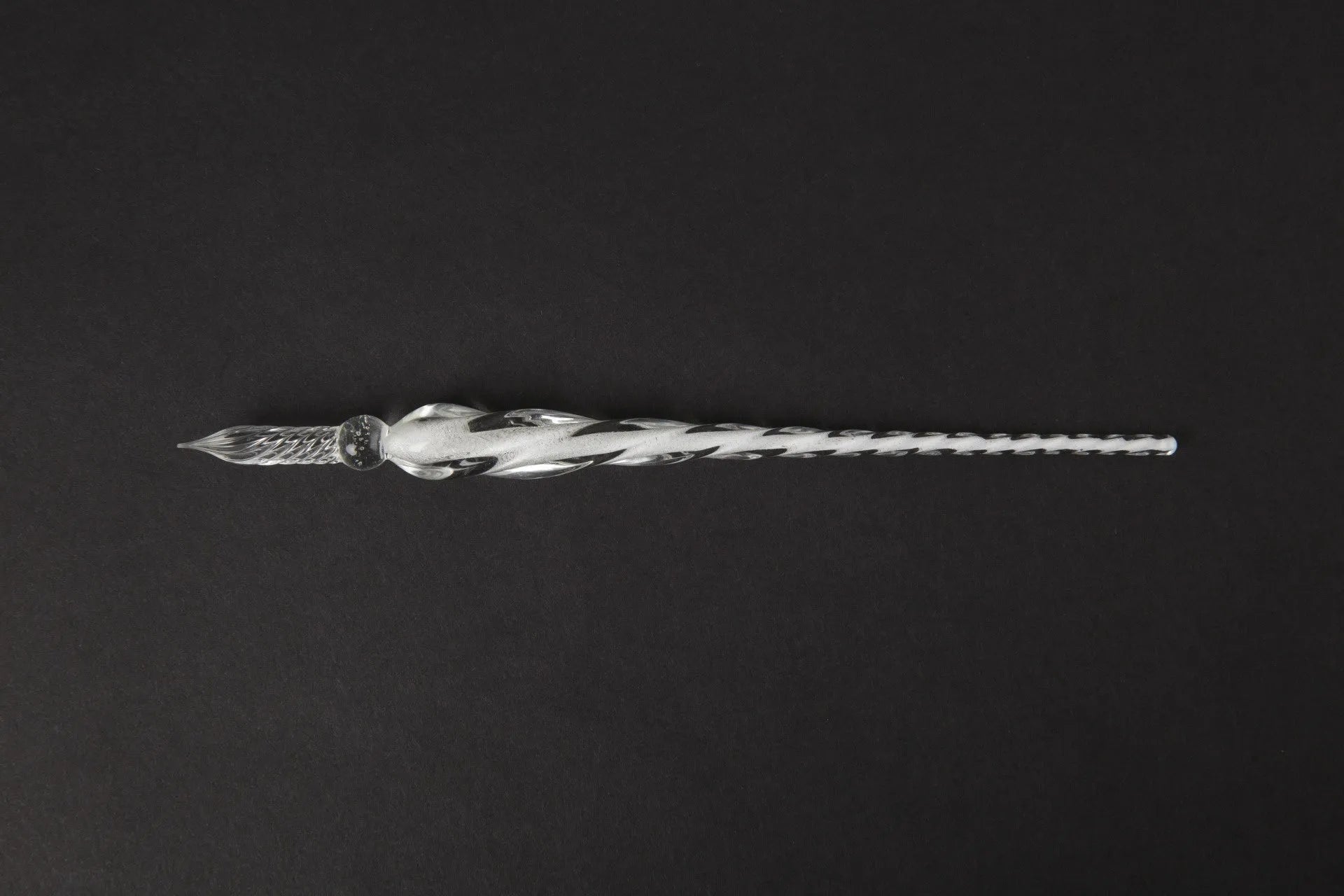 Glass crystal pen with coloured glaze finish and transparent signature section