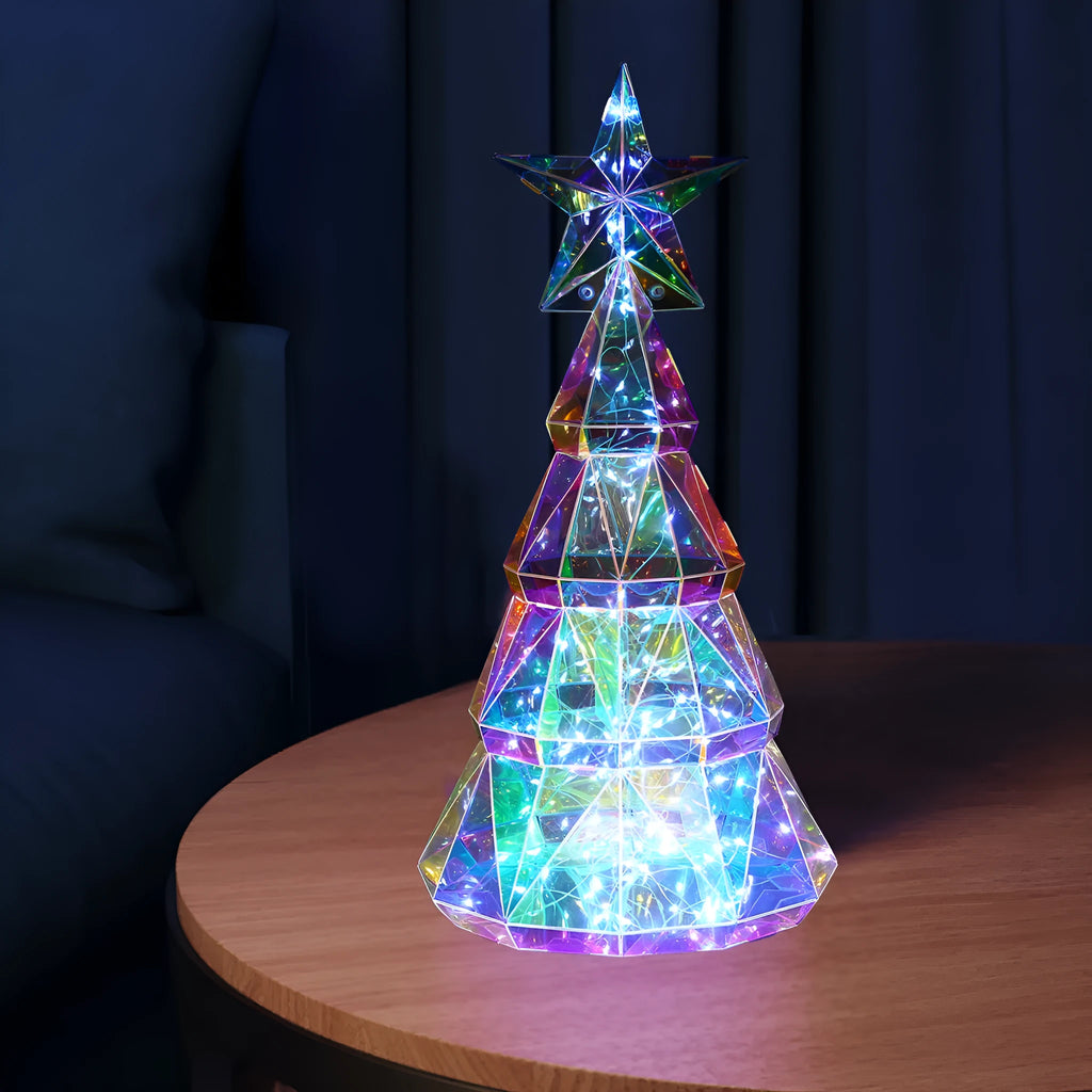 Colourful cartoon-style PET plastic Christmas tree light decoration measuring 20cm tall