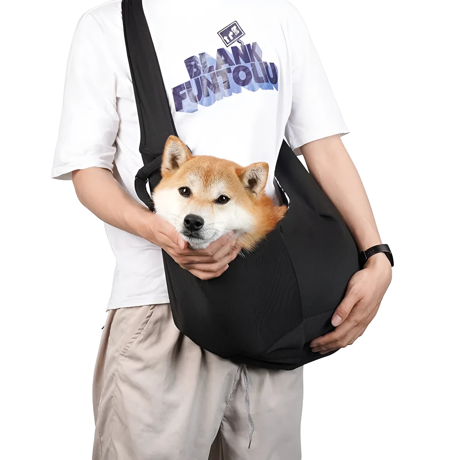 Soft polyester pet carrier bag with adjustable shoulder strap in multiple colour options