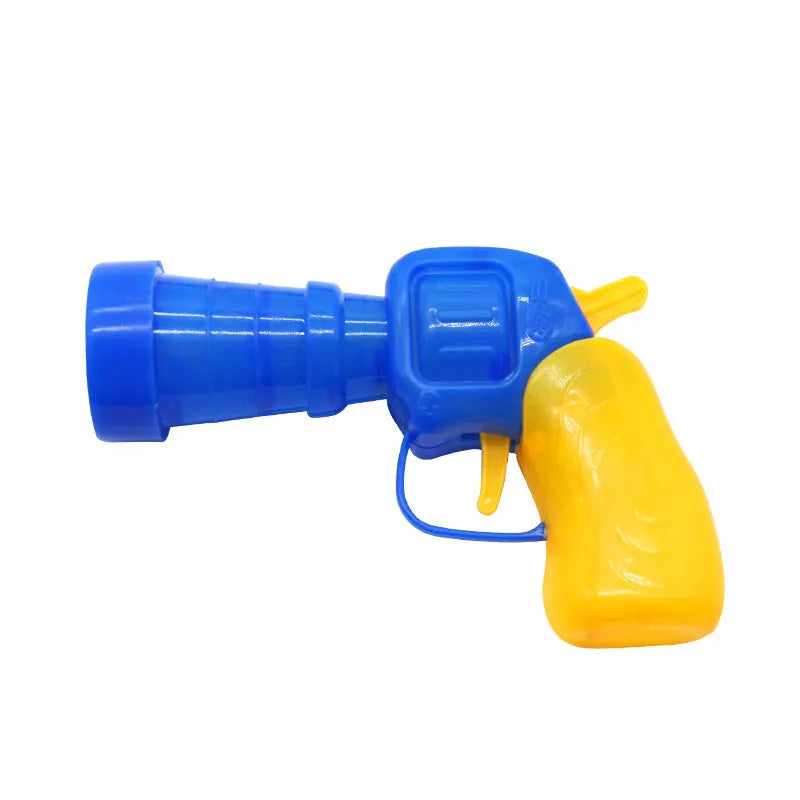 Plush ball launcher pet toy with 30cm shooting gun and multiple 3cm yarn balls