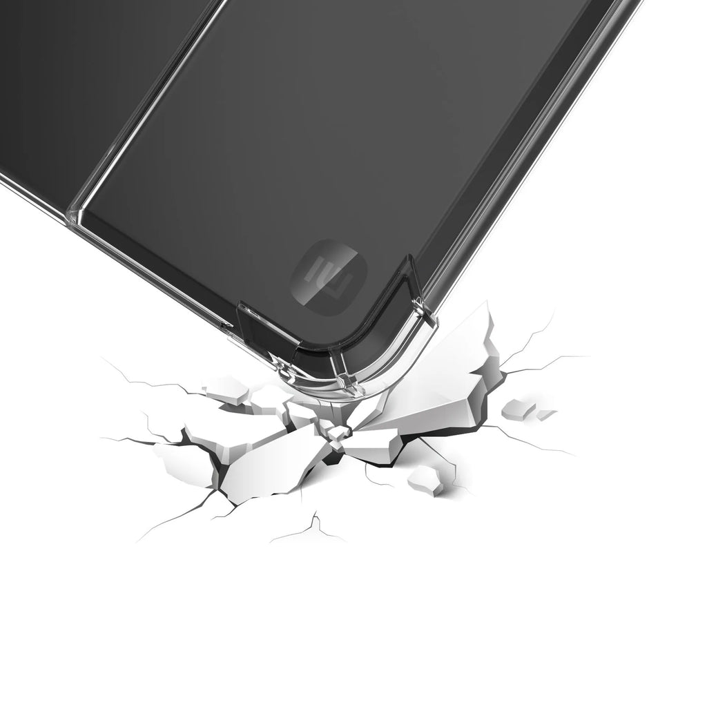 Transparent airbag protective phone case for a Xiaomi e-book on a white background.