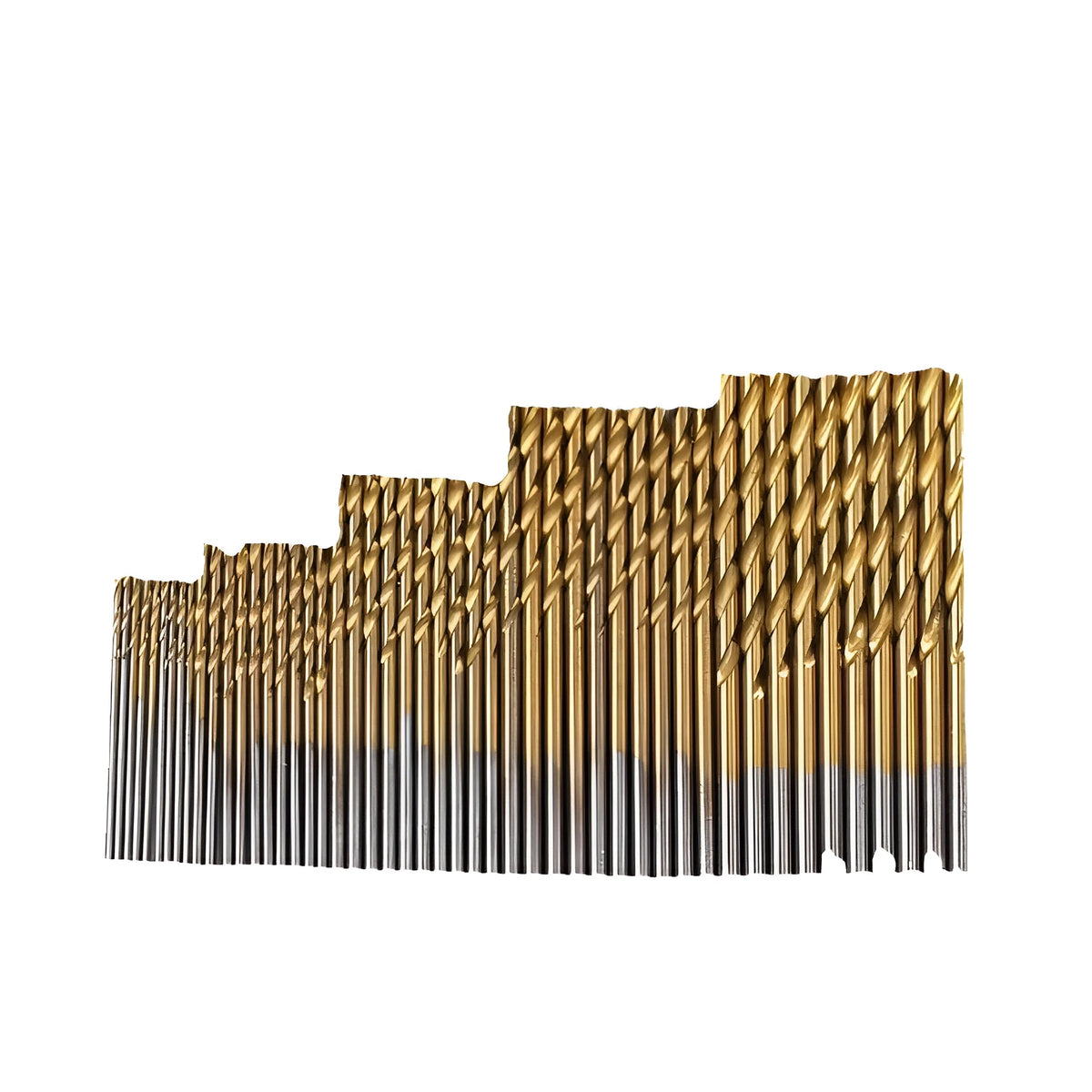 50PC twist drill set with 1-3mm high-speed steel titanium plated bits for woodworking