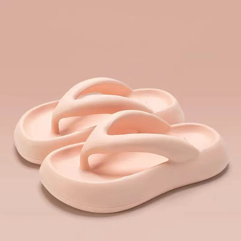 EVA thick-soled flip-flops with bow decoration in five colour options
