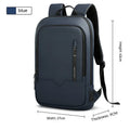 Men's business backpack in Oxford cloth with USB interface, solid colour, gray or blue, under 20L