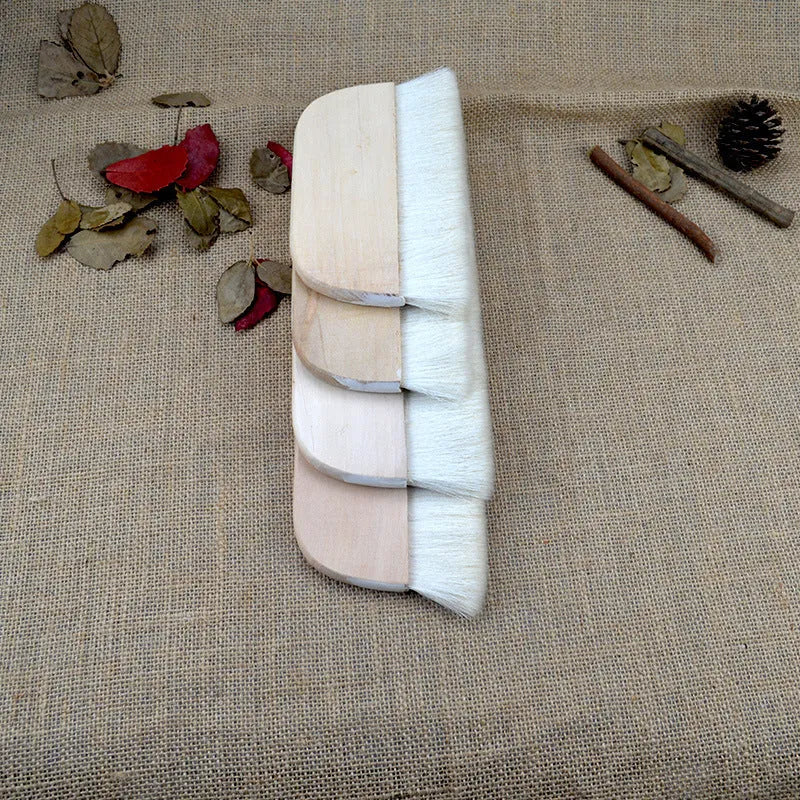 Wool brush art mounting paste board shading tool in four available sizes with natural wool bristles