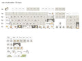 XDA profile mechanical keyboard keycaps in custard colour with mouse grey and yellow designs