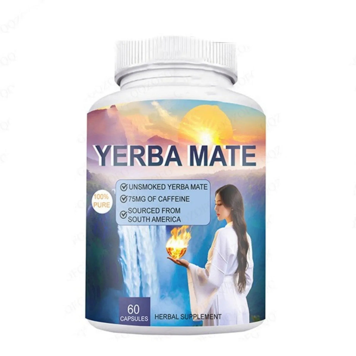 60 vitamin supplement capsules in container with room temperature storage instructions
