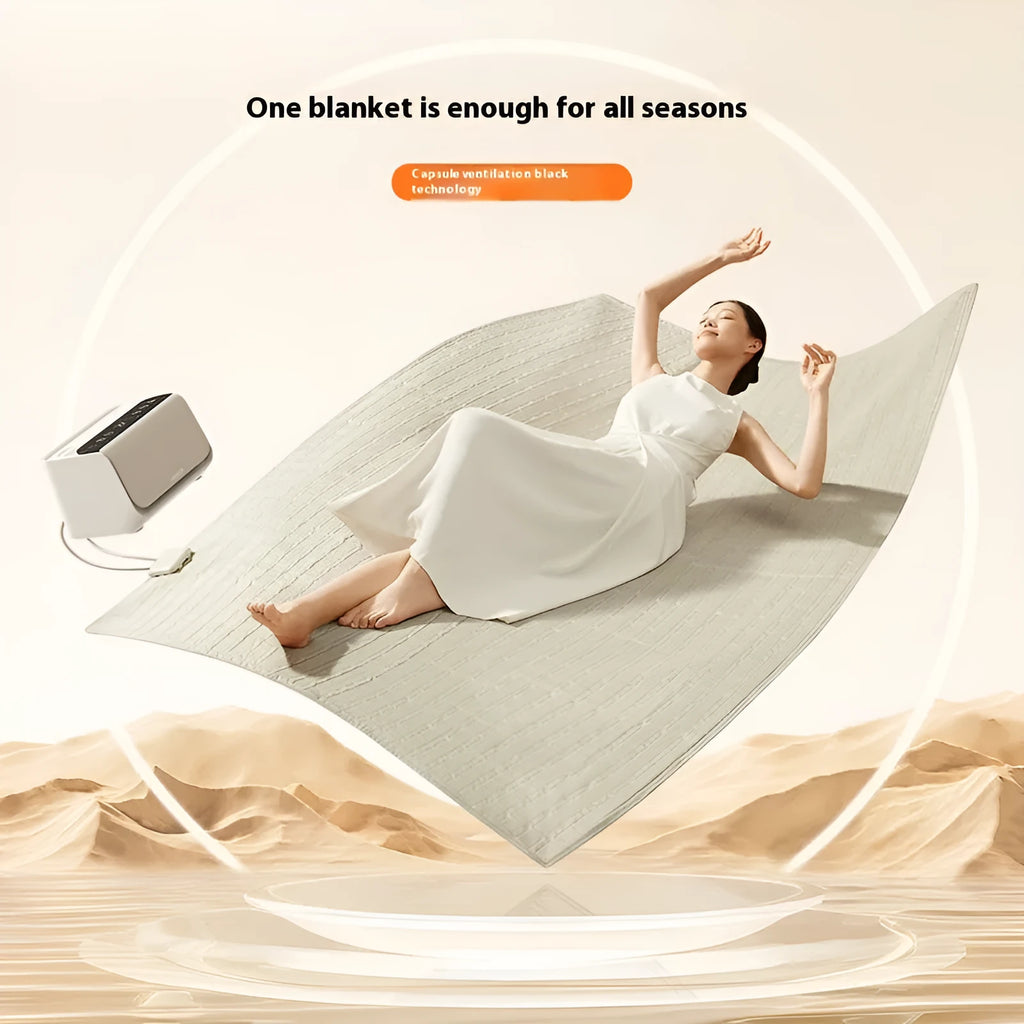 New Aideng electric water blanket body with smart host in white plush and PVC material