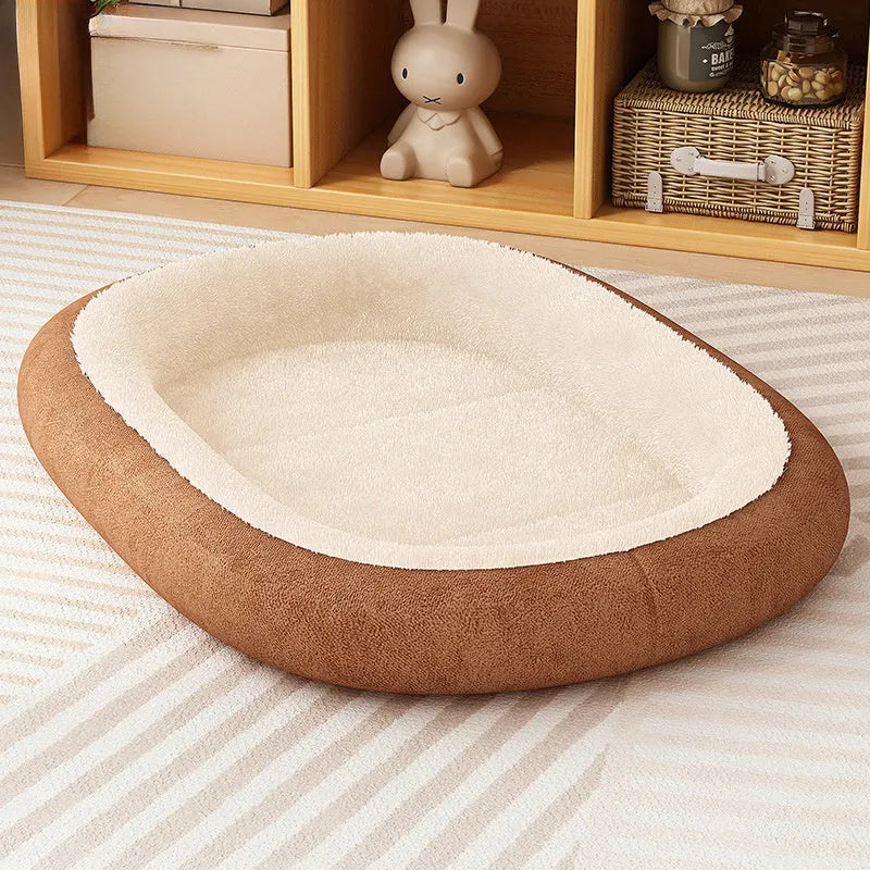 Outdoor dog kennel with removable cushion in grey colour, sized for a medium dog.