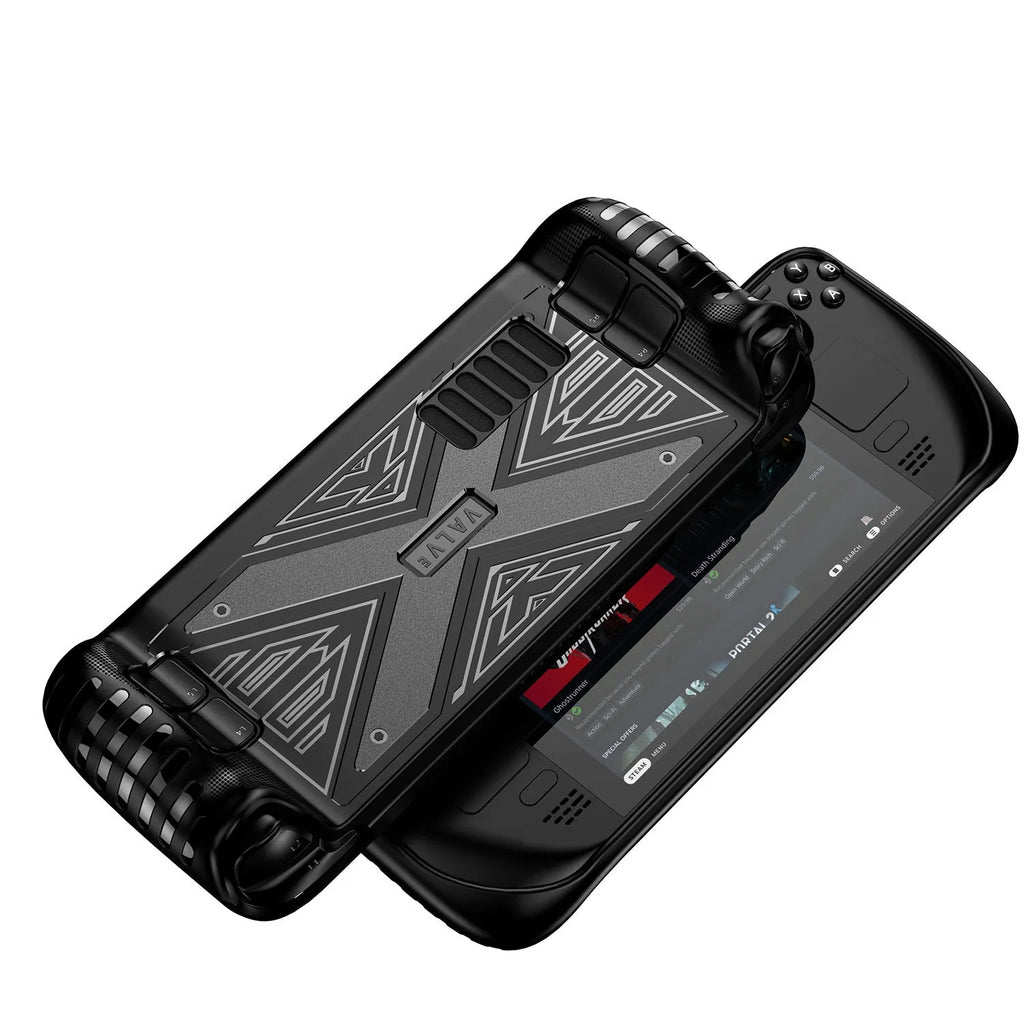 Silicone protective case for handheld gaming consoles in red, blue, and black colour options