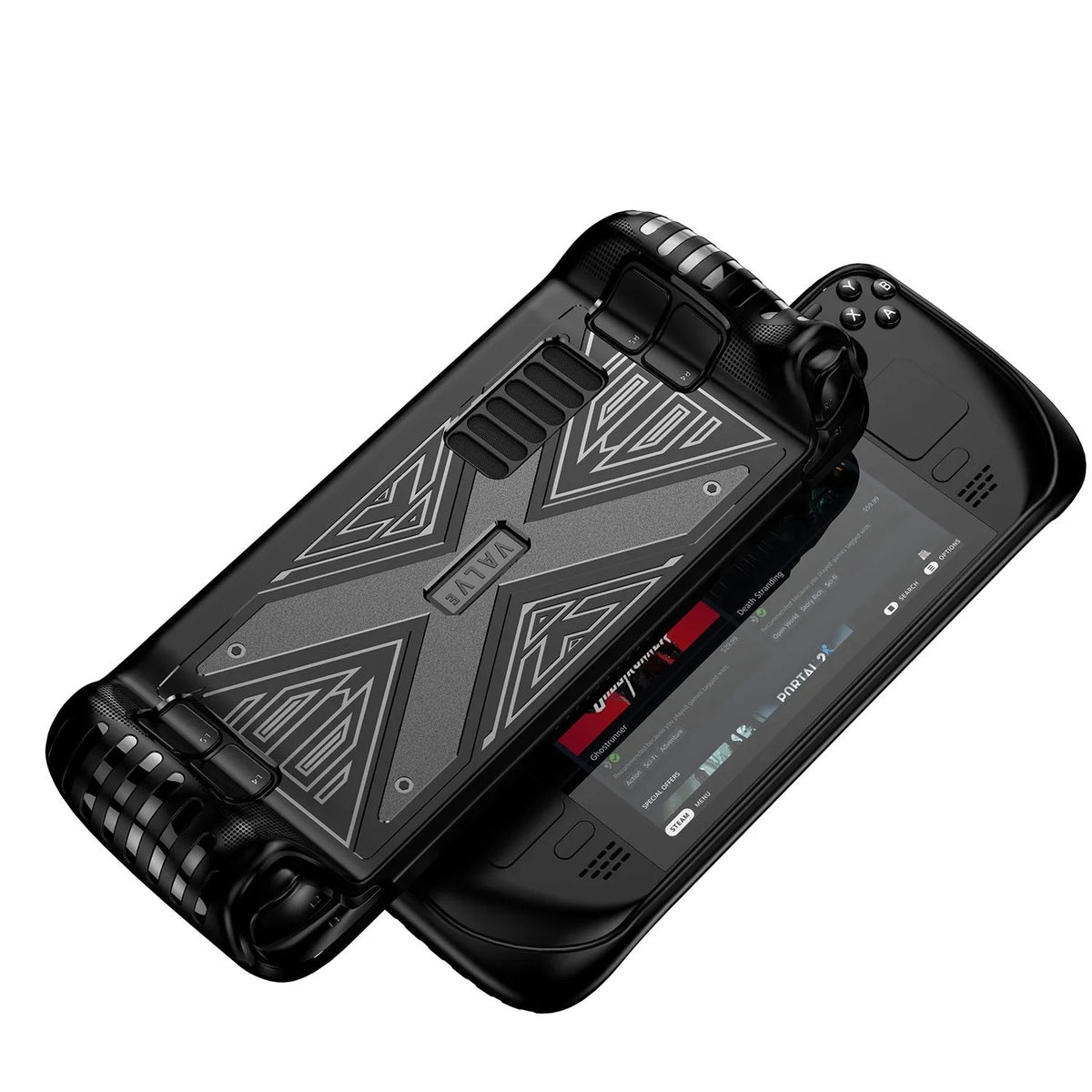 Silicone protective case for handheld gaming consoles in red, blue, and black colour options