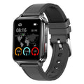 Blue multi-sport smart watch with 1.7-inch tempered glass screen and silicone wristband on wrist
