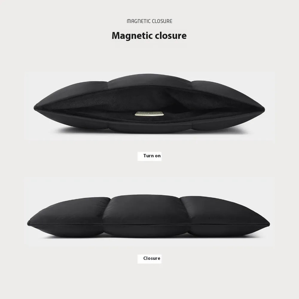Soft polyester laptop sleeve in black with European retro stitching for 13-15.6 inch laptops