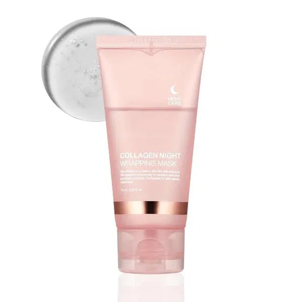 75ml collagen night face mask bottle with application brush for peel-off firming treatment