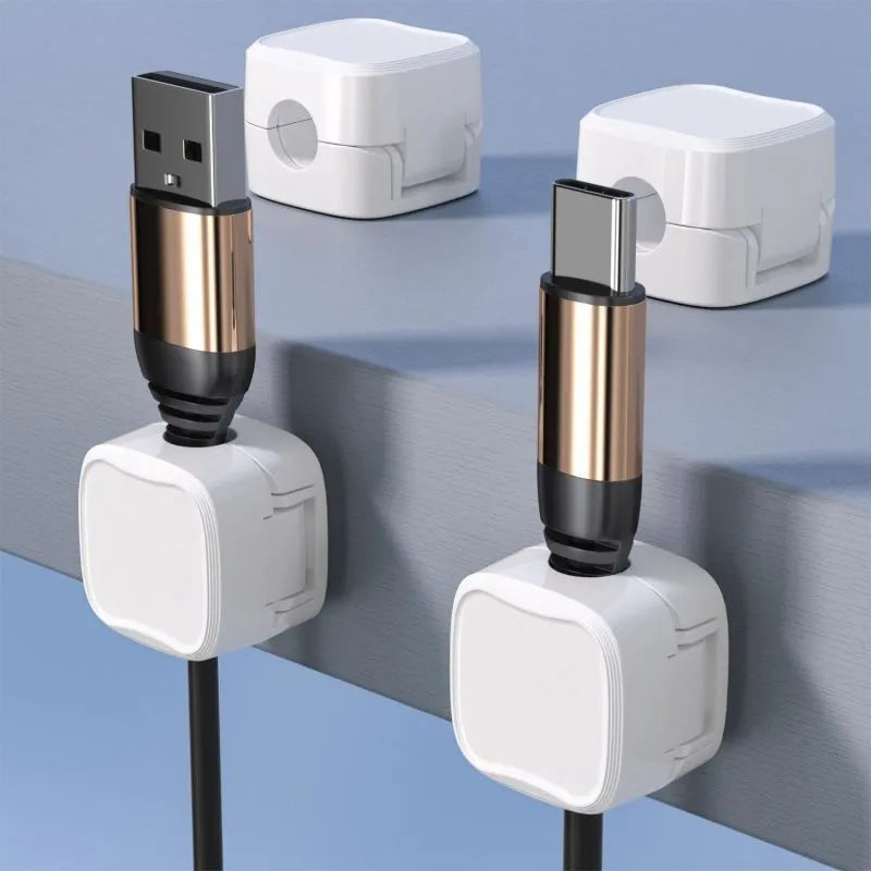 Magnetic cable clip under desk cable management, ABS single hook, white or black, 2kg load
