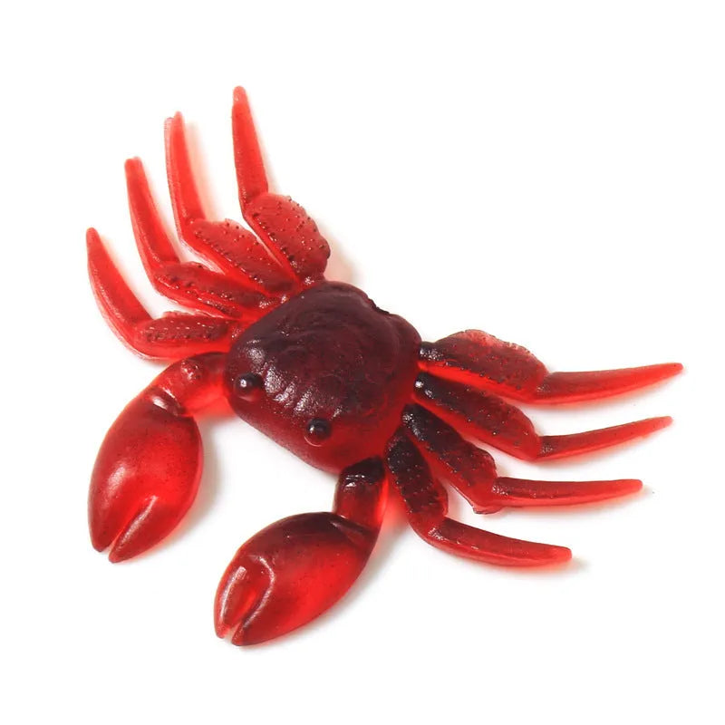 8CM PVC artificial crab lure body in red and brown colours for fishing