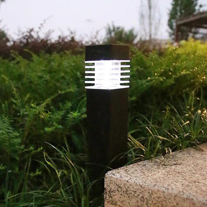 Solar lawn ground lamp with cuboid shape for garden and courtyard lighting