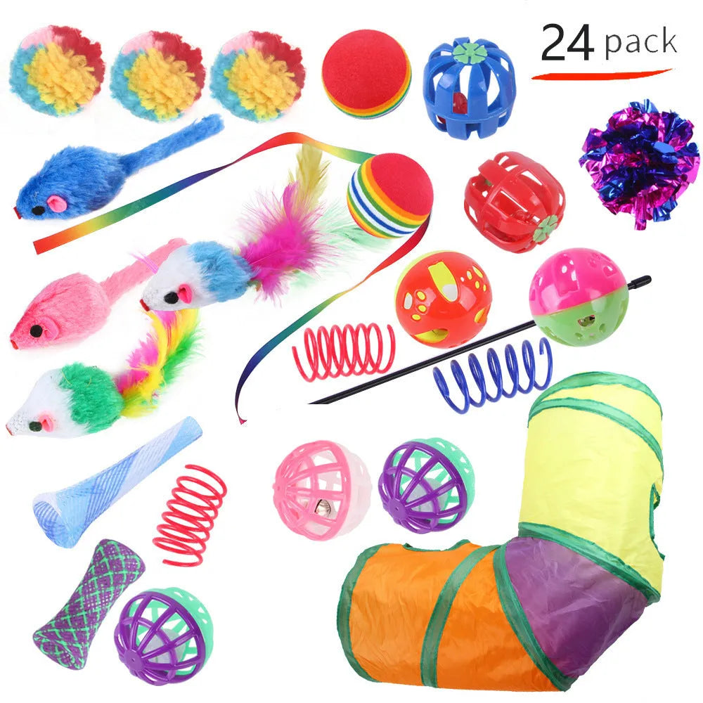 Plastic cat channel tunnel toy in various colours for indoor pet play