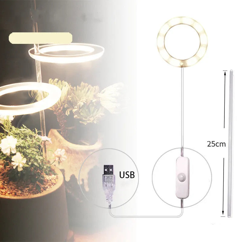 USB LED plant grow light with acrylic stick in pink white or sunshine yellow colour options.