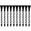 Black bamboo golf dowel pins with skull print in 70mm and 83mm sizes