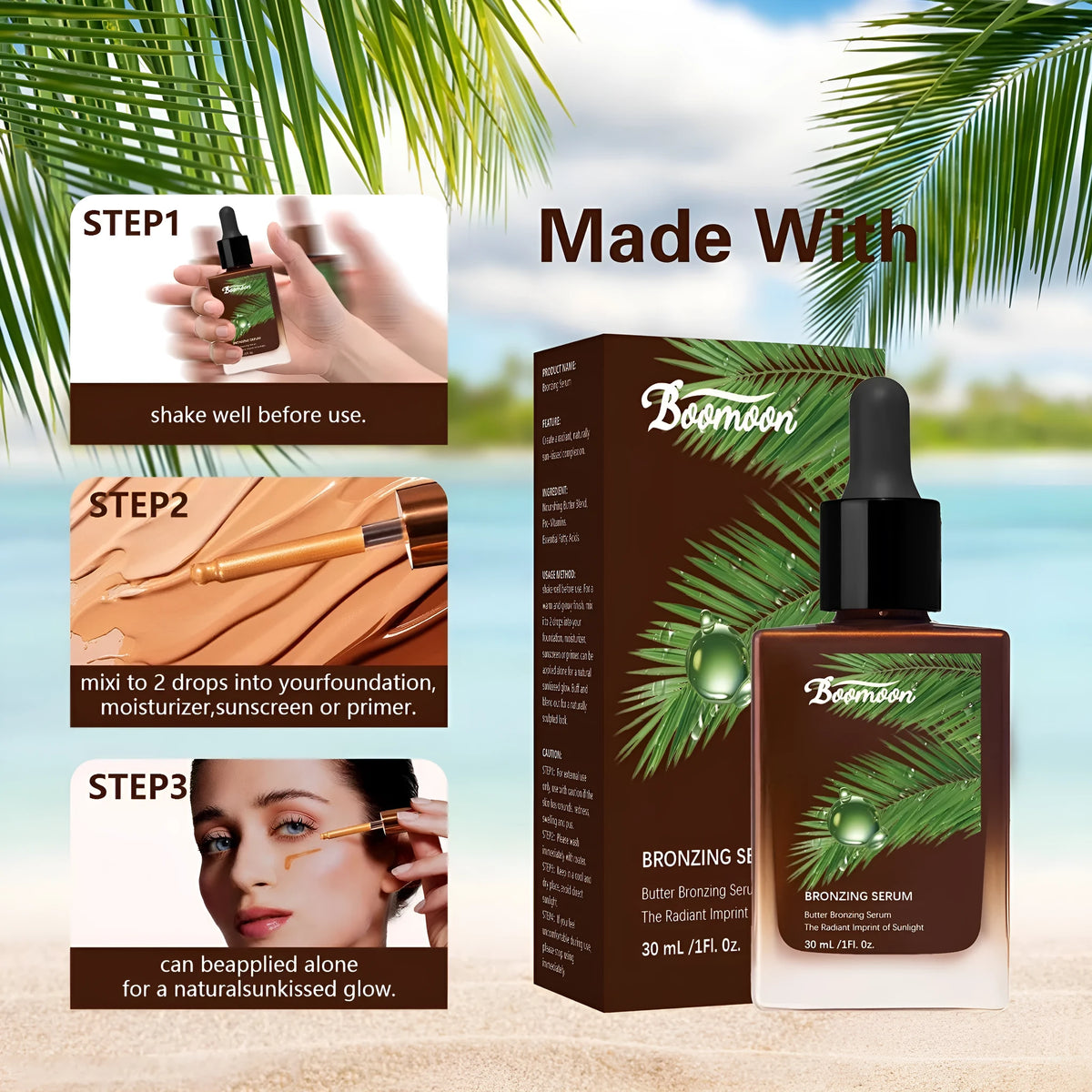 Bronze black nursing solution bottle measuring 101mm by 45.3mm containing 30ml moisturising care solution