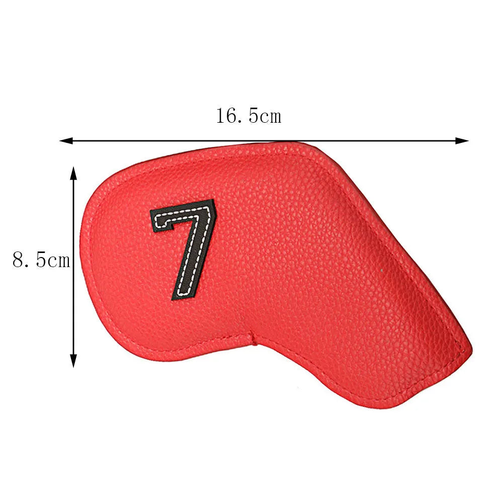 Digital printed golf club head cover set of 10 pieces in varied colours for club protection