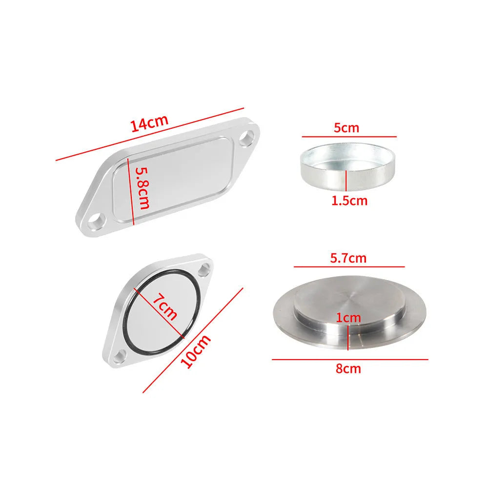 Silver aluminium valve cover for automotive engine cooling and exhaust gas recirculation systems