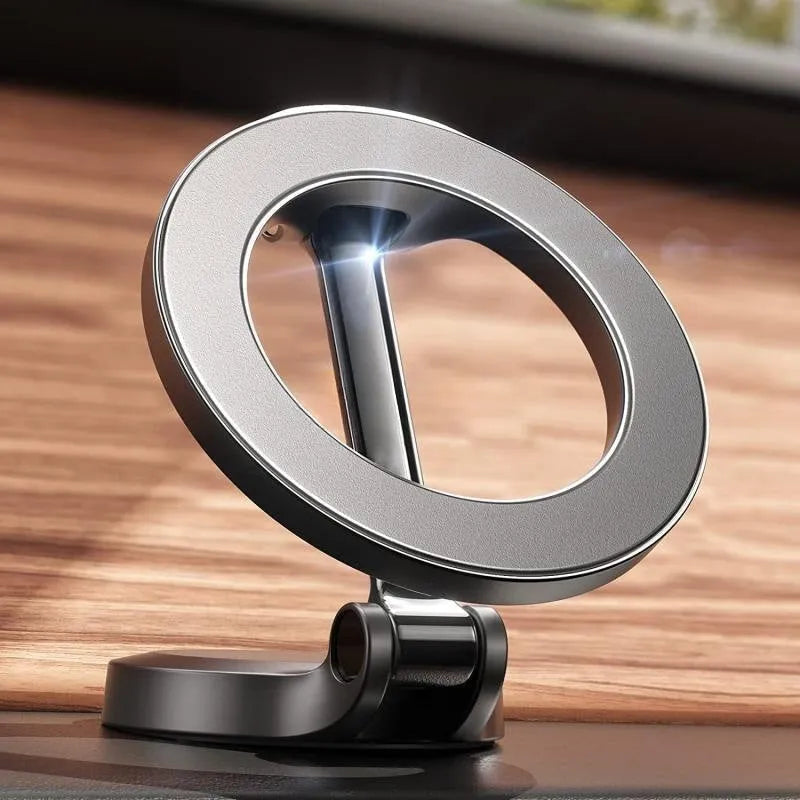 All-metal magnetic car phone mount in Qian colour on vehicle dashboard