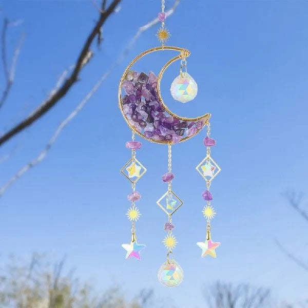 K9 crystal moon pendant car accessory hanging from rear view mirror