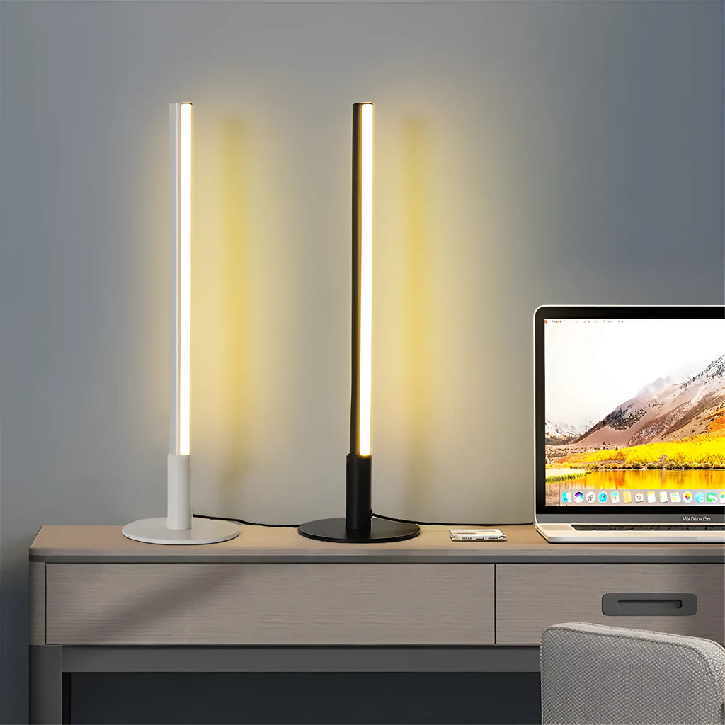Black retro aluminium alloy LED atmosphere lamp with warm white and RGB lighting modes.
