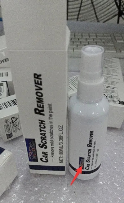 Car scratch repair spray bottle for paint surface scratch removal and sealing glaze coating.