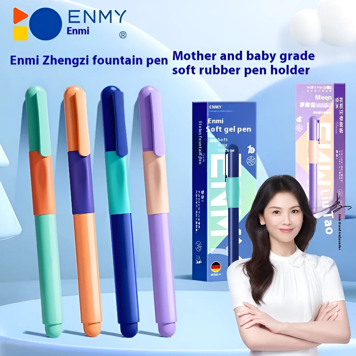 Student posture correction pen with plastic body and pressure-sensitive mechanism for handwriting improvement