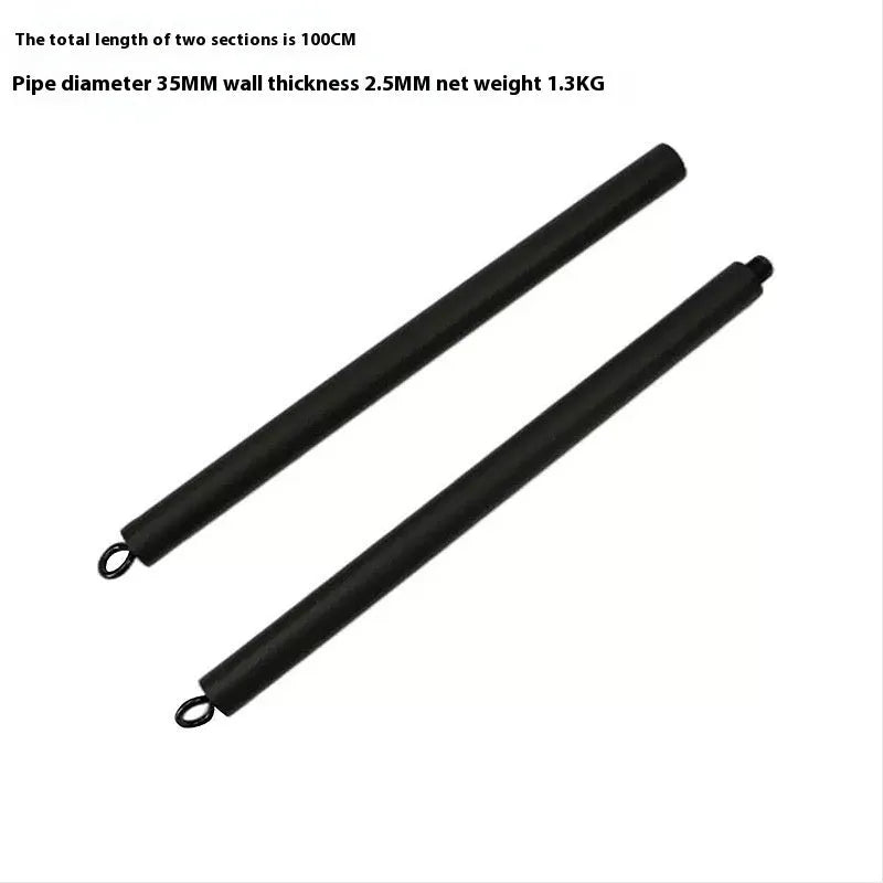 Blue two-segment push-and-pull fitness stick with rope tension system for home exercise