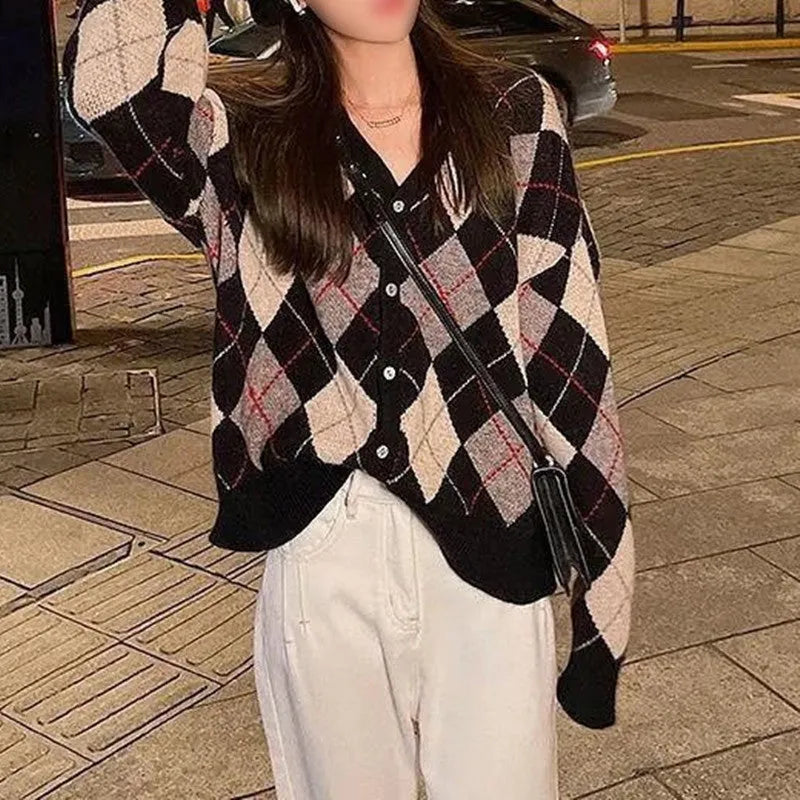 Macaron colour knitted casual cardigan coat in Japanese Korean style