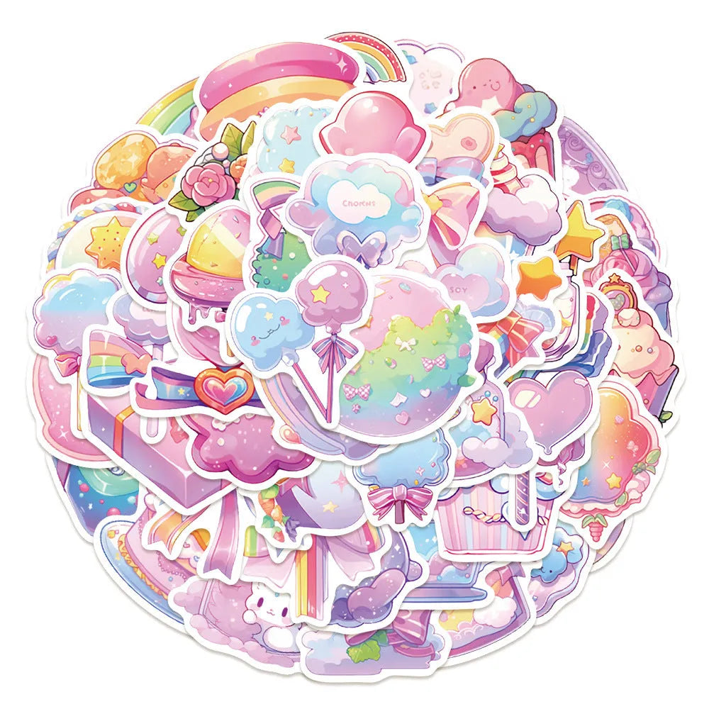 Fresh candy design waterproof decorative stickers measuring 4-7cm for journal and hand account decoration