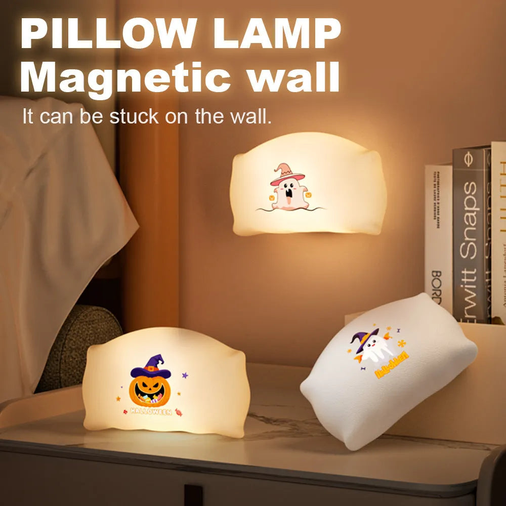 Cartoon Halloween ghost doll USB rechargeable table lamp in magic ghost or pumpkin ghost colour.