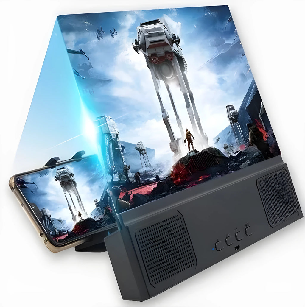 L2 model mobile phone screen amplifier with 12-inch acrylic lens and black ABS housing