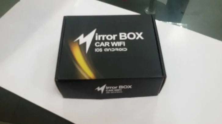 Black car mirror link box with Wi-Fi AV conversion for smartphone and tablet car connectivity