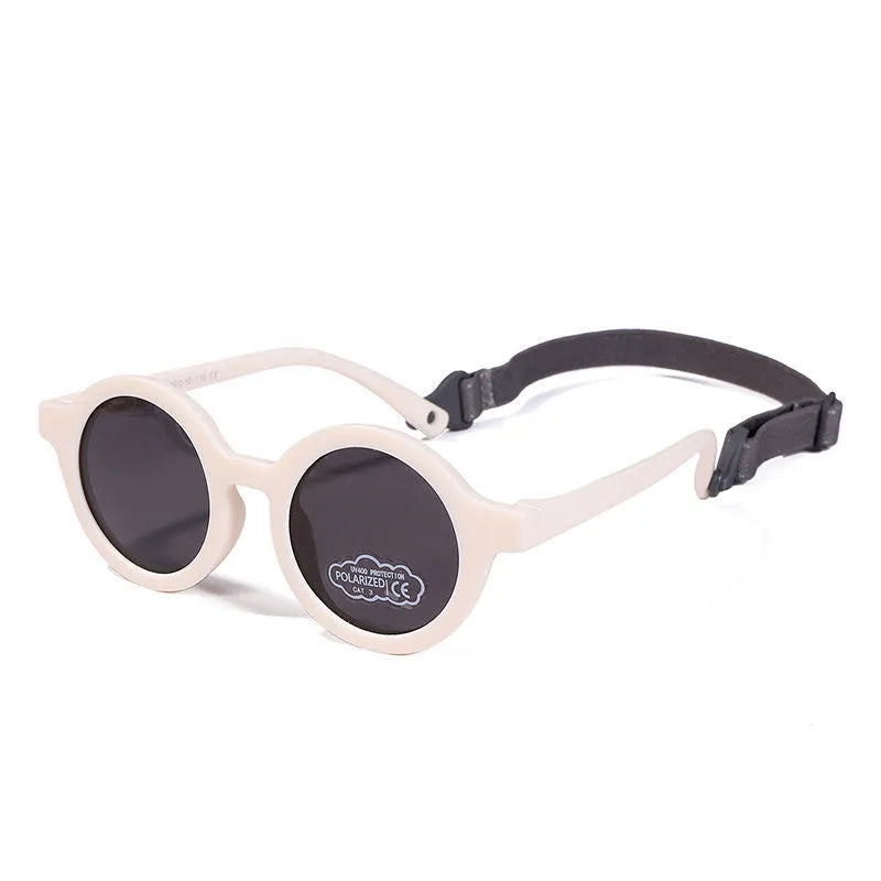 Children's UV400 polarized sunglasses with round frames for ages 0-3 years in multiple colour options