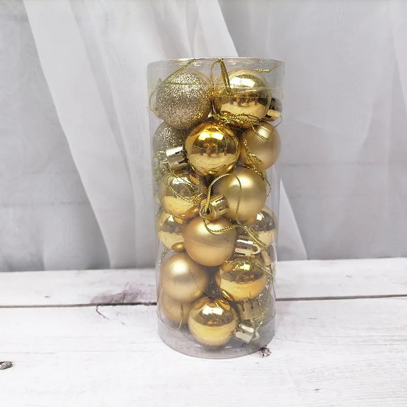 3cm shiny matte Christmas decoration balls in assorted colours showing electroplated finish